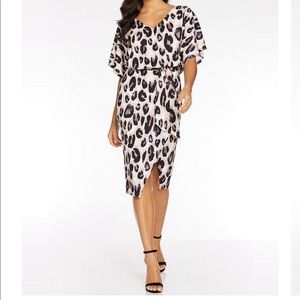 Animal Print Double V neck dress